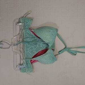 PINK VS - Mint Green Lace Bikini Set